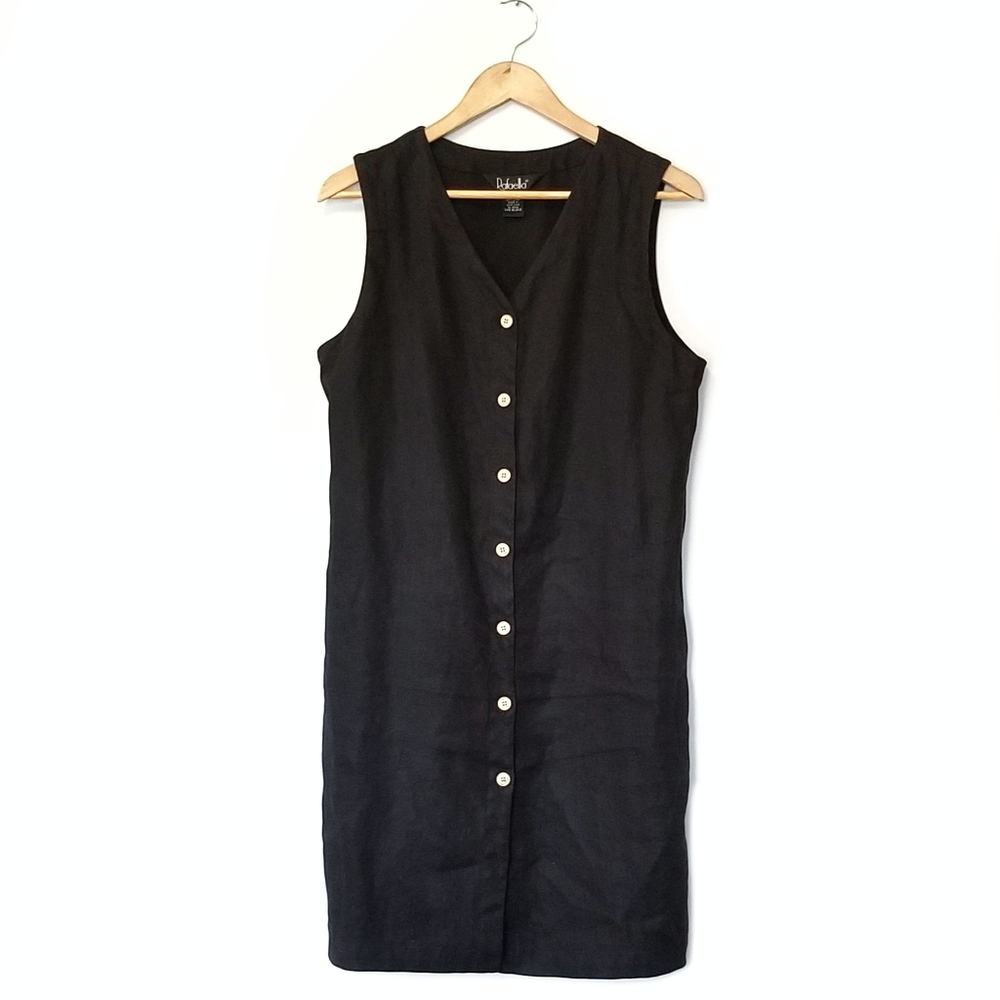 Rafaella | 100% Linen Button Sleeveless Dress